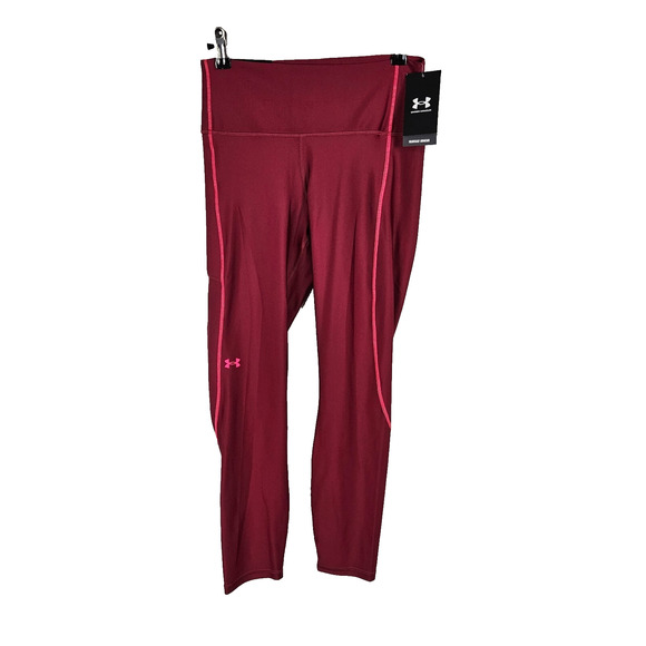 Under Armour NWT Heat Gear No Slip Compression Leggings Womens Size M Ankle Red - Picture 1 of 6